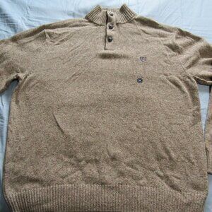 Mens Chaps Ralph Lauren 1/4 Button Mock Neck Sweater Sz XL New